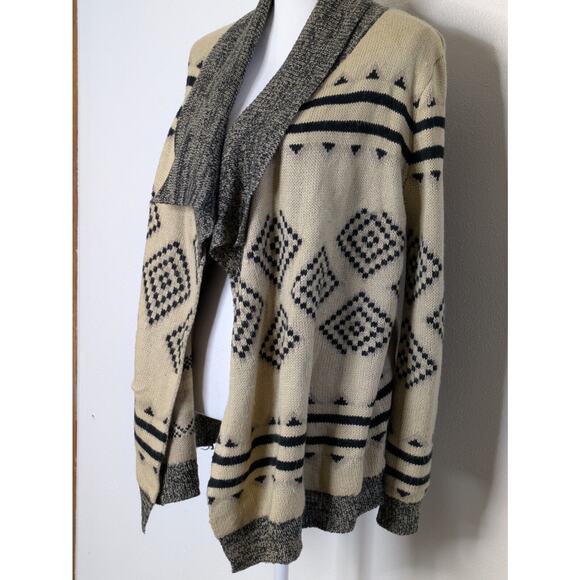 Charming Charlie Beige Size Small Open Cardigan Black Beige Long Sleeve - Picture 3 of 8